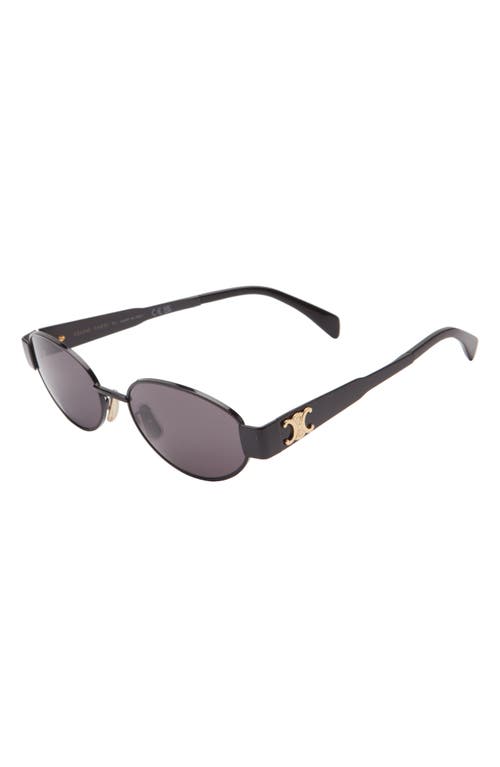 Celine Triomphe 54mm Oval Sunglasses In Black