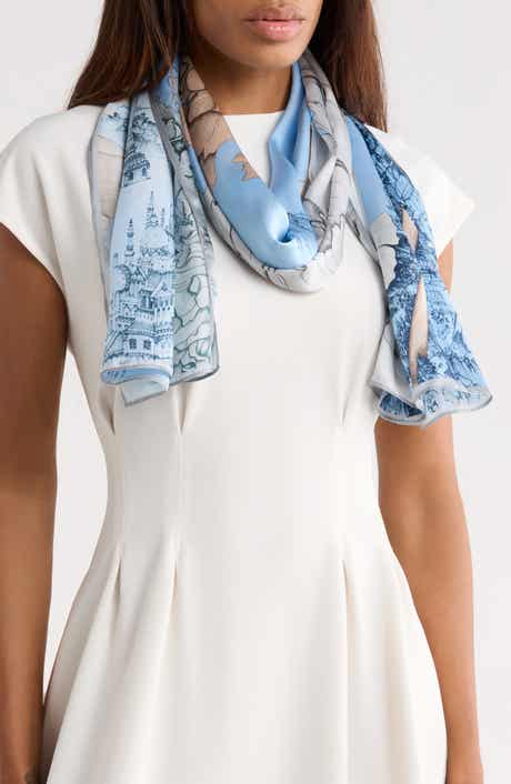 La Fiorentina Floral Print Silk Scarf