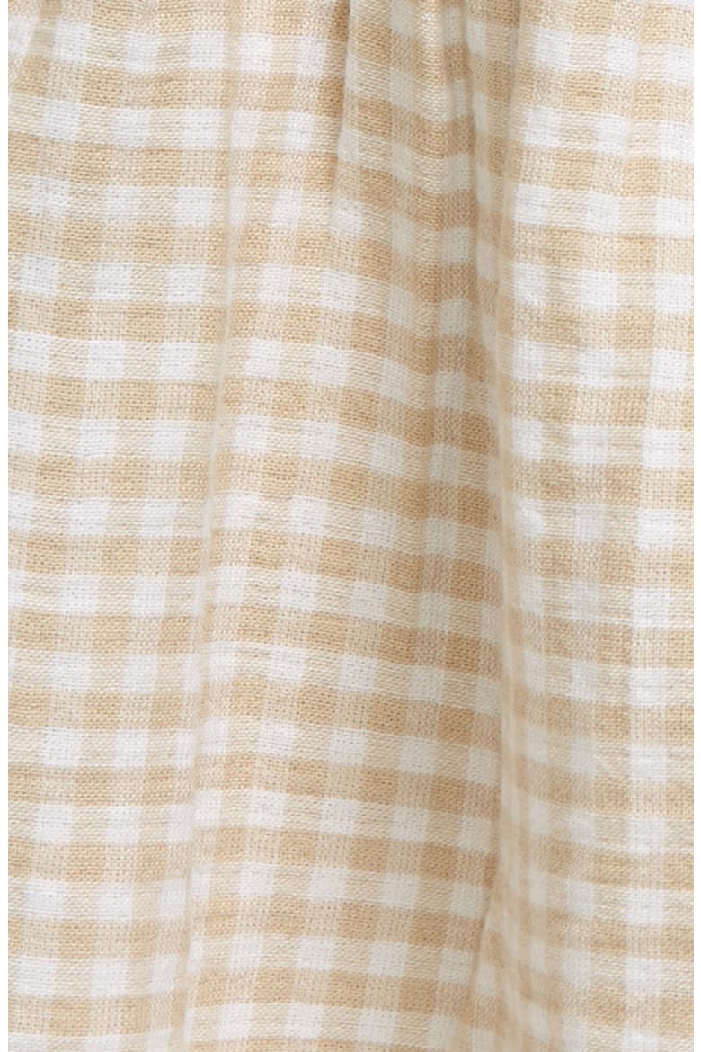 Cotton Gingham Top & Bloomers, Alternate, color, BEIGE OYSTER GINGHAM