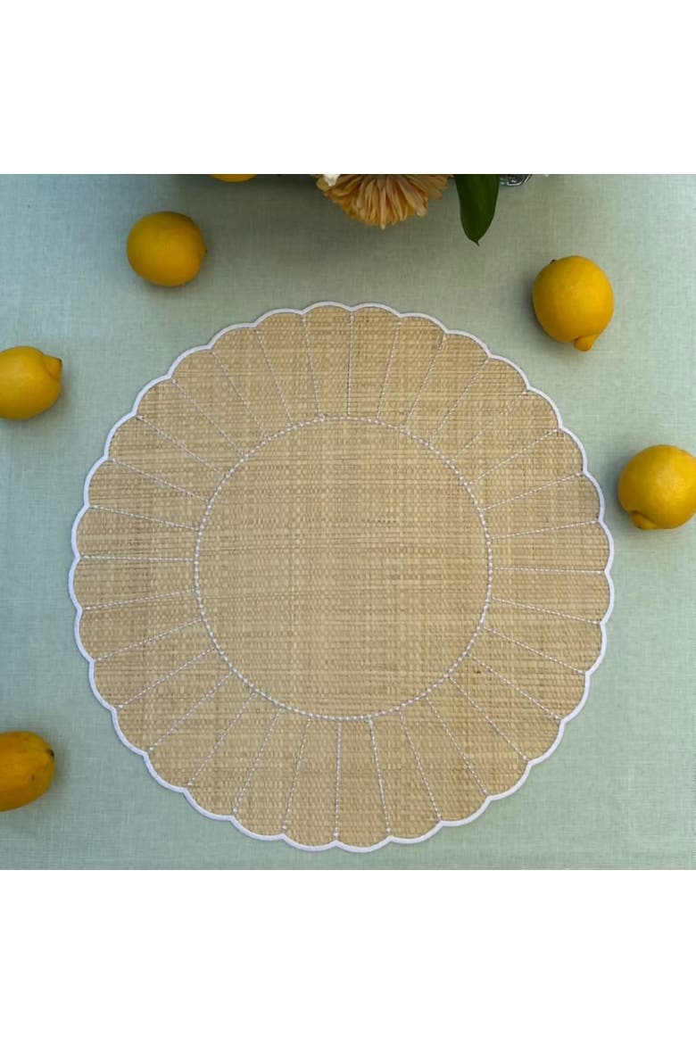 Sunburst Buriti Placemat, Alternate, color, White