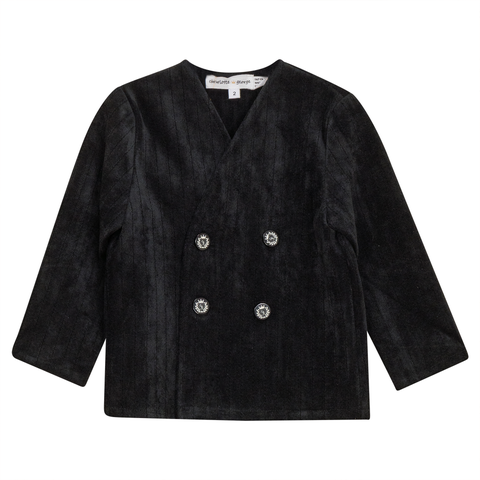 Striped Velour Double Breasted Jacket (Toddler, Little Kid & Big Kid)