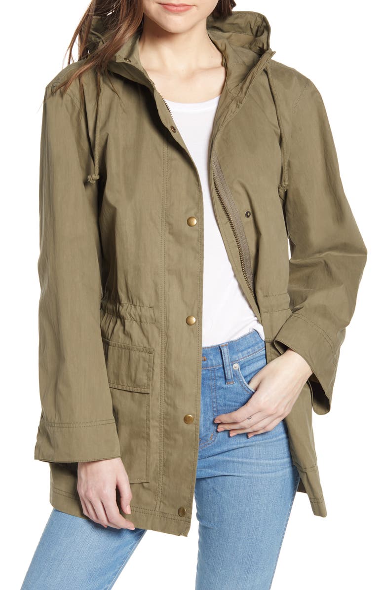 Madewell Water Resistant Raincoat, Main, color, 