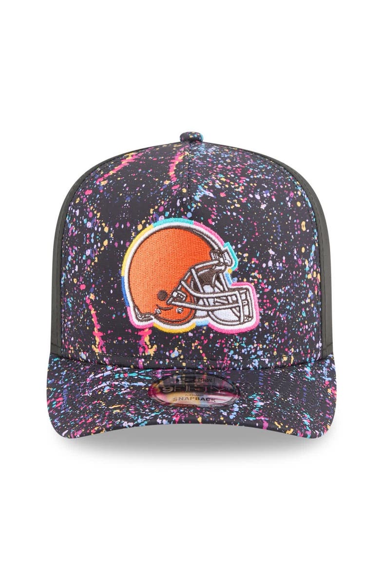 New Era Men's New Era  Black Cleveland Browns 2025 NFL Crucial Catch A-Frame 9FIFTY Snapback Hat, Alternate, color, Black