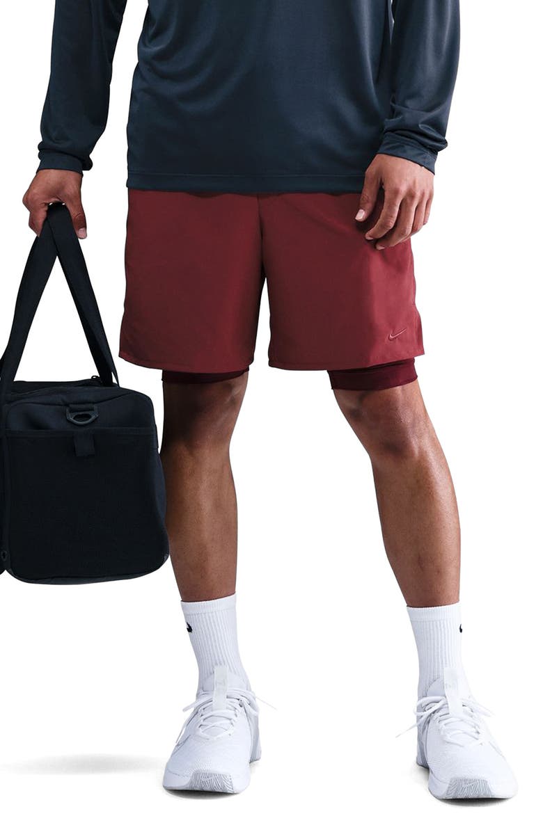 Nike Dri-FIT Unlimited 2-in-1 Versatile Shorts, Main, color, Dark Team Red