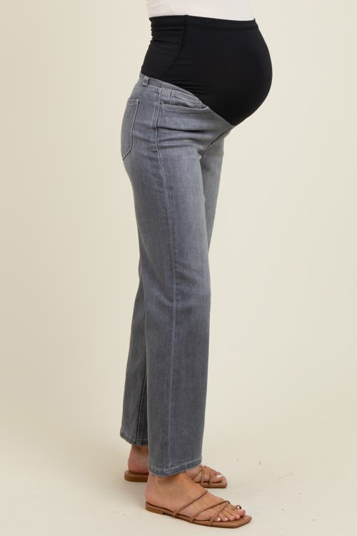Pinkblush Ankle Slim Wide Leg Maternity Jeans In Multi