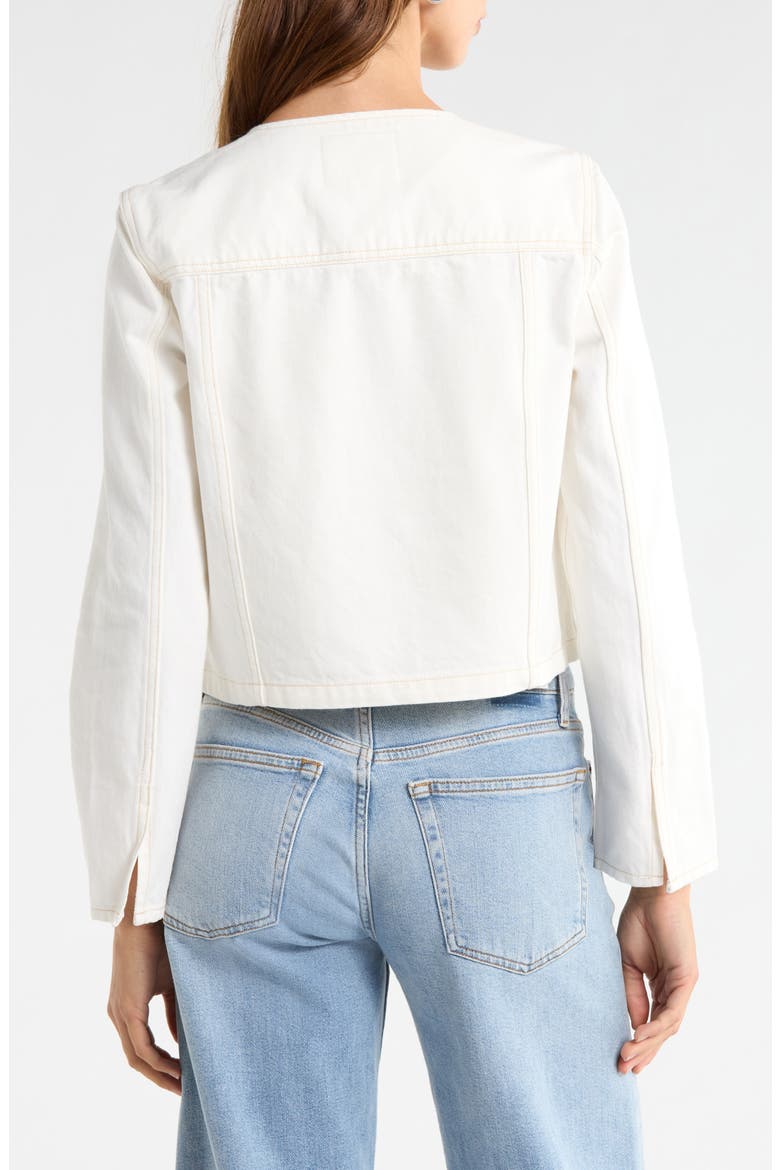 Dean Collarless Denim Jacket, Alternate, color, TOASTED ECRU