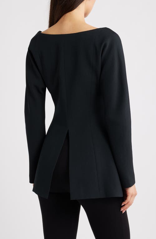 Emily Dawn Long Wedding Button Blazer In Black