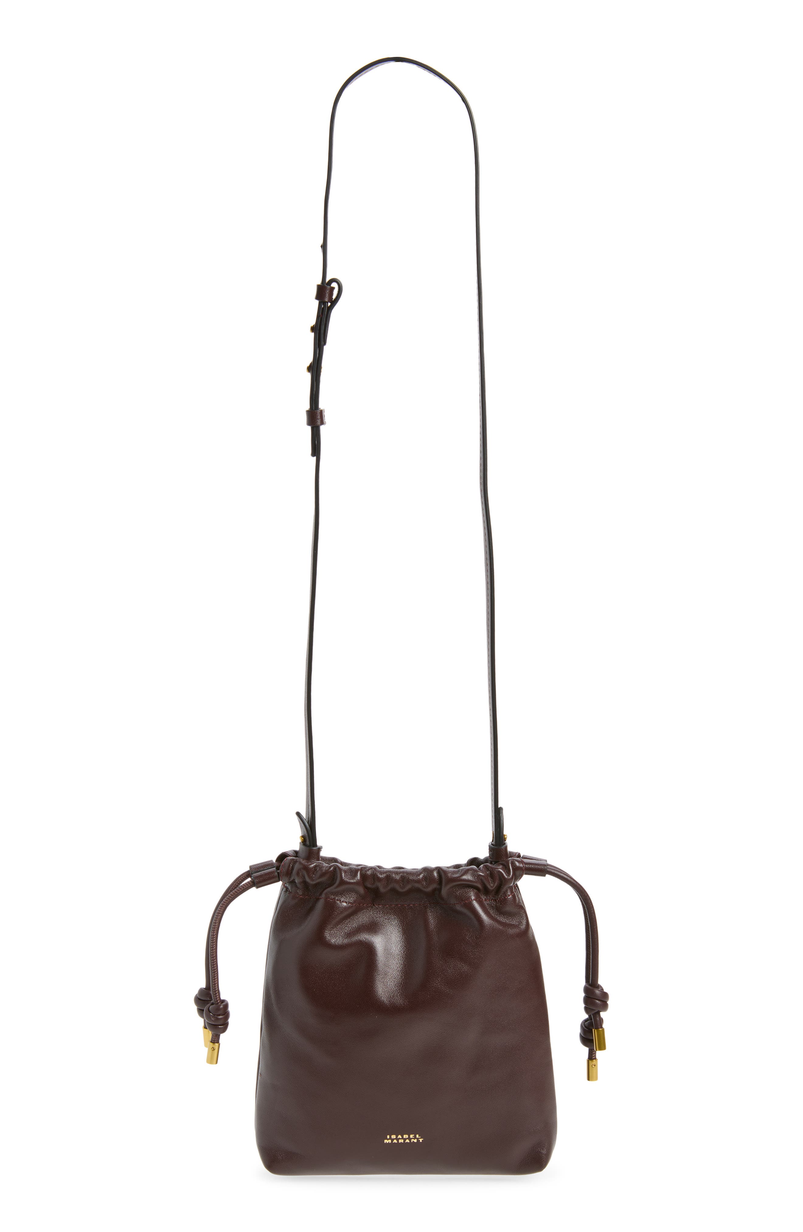 Silven Mini Leather Tote, Main, color, BURGUNDY