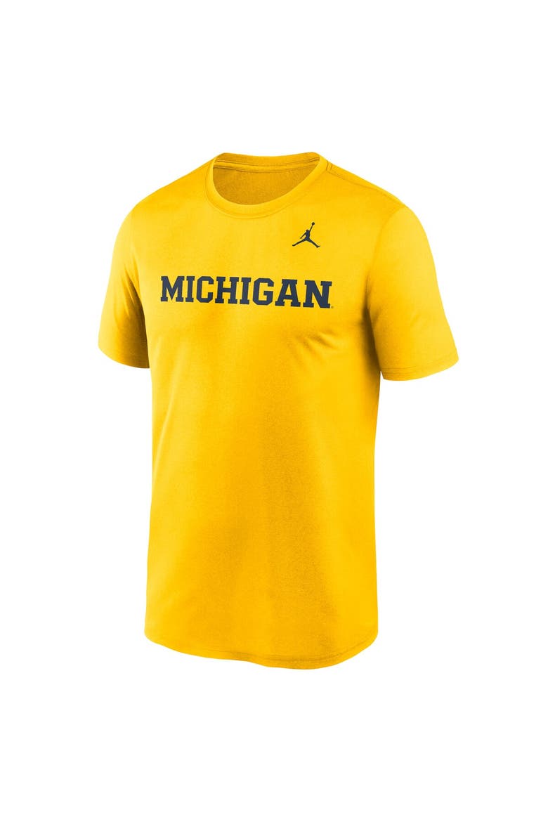 Men's Jordan Brand Maize Michigan Wolverines Primetime Legend Wordmark T-Shirt, Alternate, color, Maize