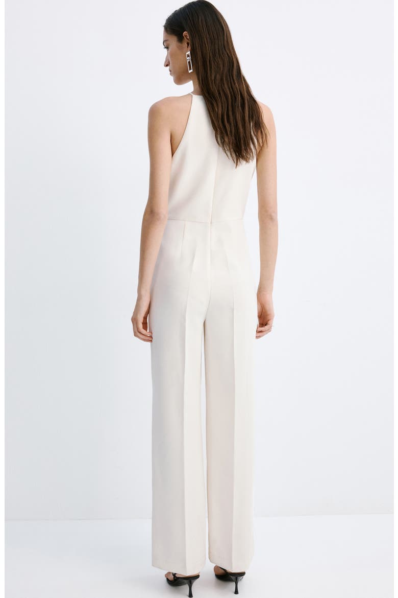 Halter Neck Wide Leg Jumpsuit, Alternate, color, ECRU