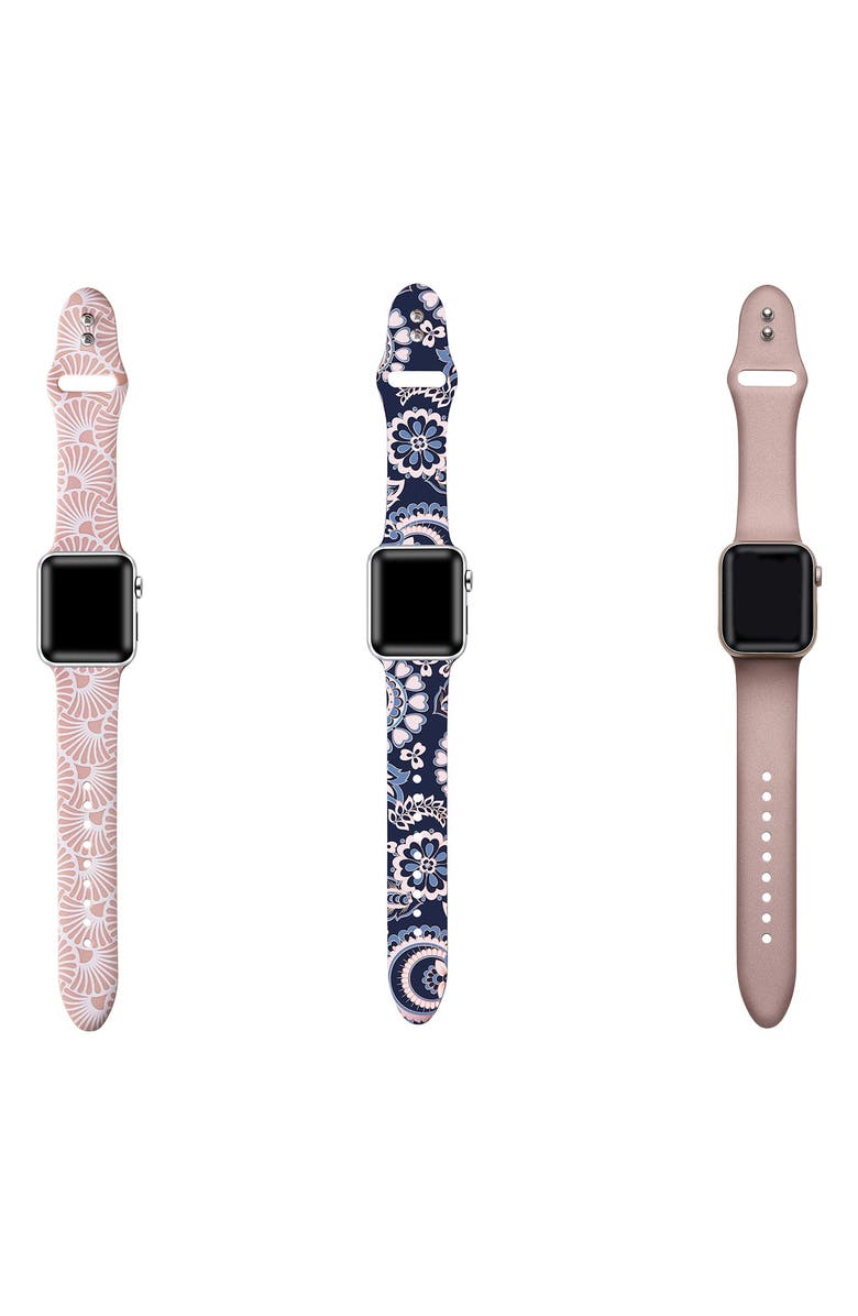 The Posh Tech Assorted 3-Pack Silicone Apple Watch<sup>®</sup> Watchbands, Alternate, color, Assorted