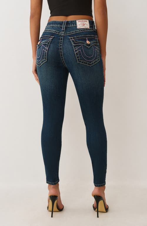 True Religion Halle Big T High Waist Flap Pocket Skinny Jeans In Blue