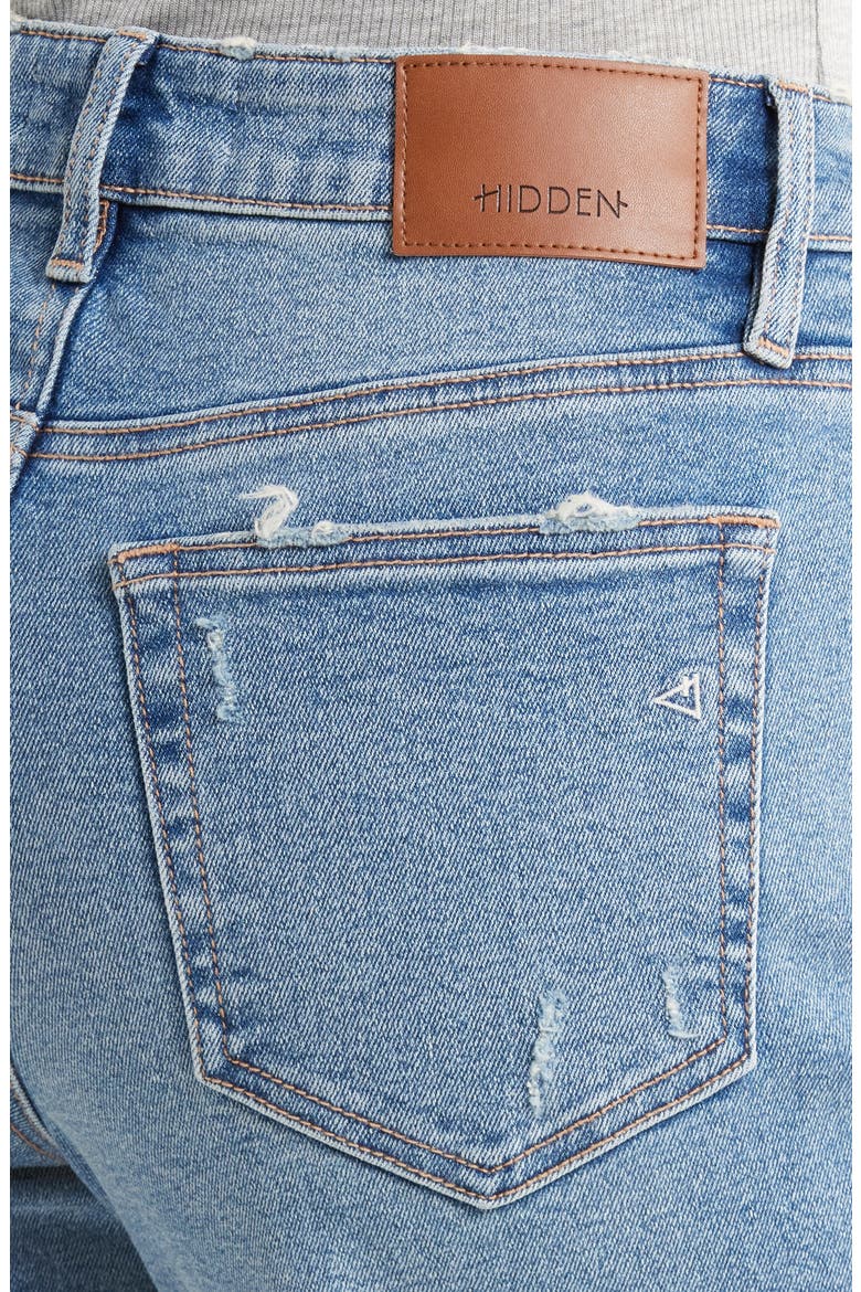 Grinded Distressed High Waist Straight Leg Dad Jeans, Alternate, color, MEDIUM WASH