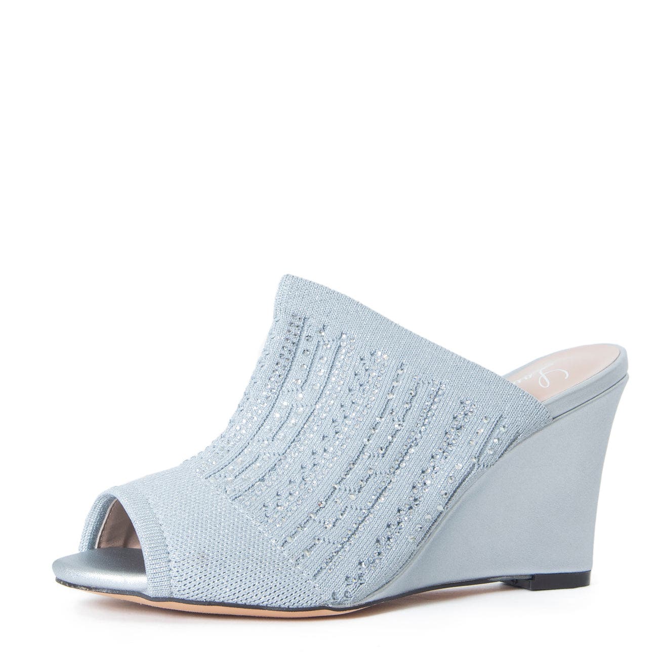 Lauren Lorraine Martha Wedge Sandal, Alternate, color, Silver
