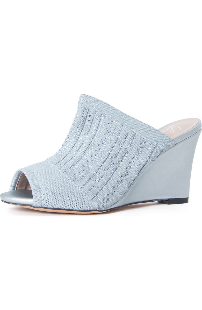 Lauren Lorraine Martha Wedge Sandal, Alternate, color, Silver