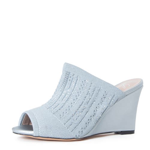 Lauren Lorraine Martha Wedge Sandal In Silver