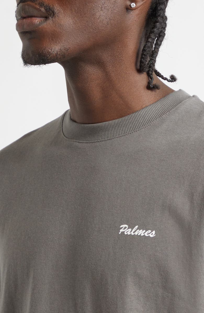 PALMES Pigment Dyed Logo Graphic T-Shirt, Alternate, color, Charcoal