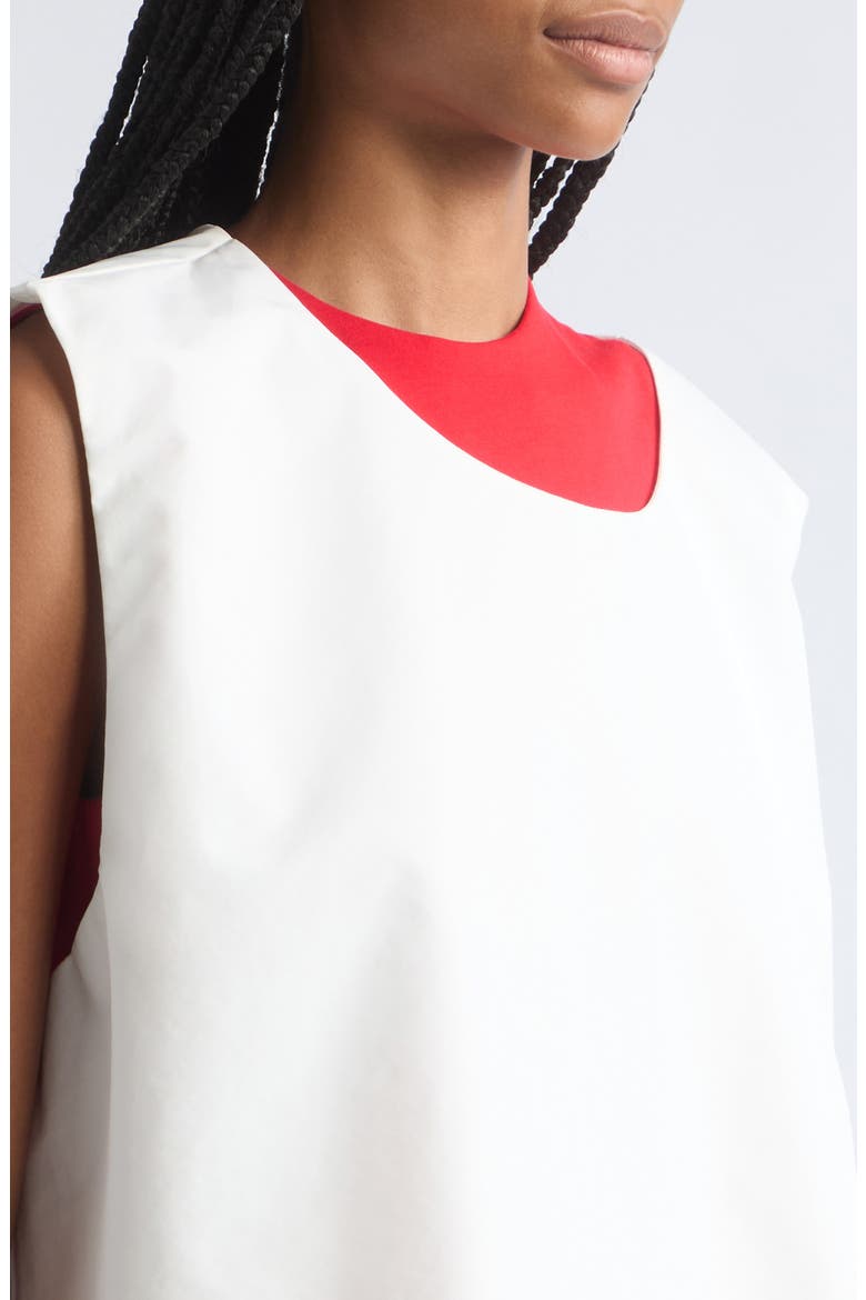 Double Layer Top, Alternate, color, WHITE/ RED