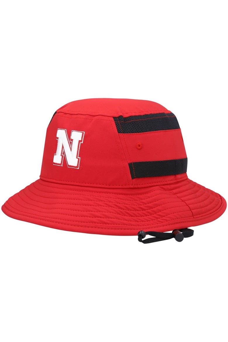 Men's adidas Scarlet Nebraska Huskers 2021 Sideline AEROREADY Bucket Hat, Main, color, Scarlet