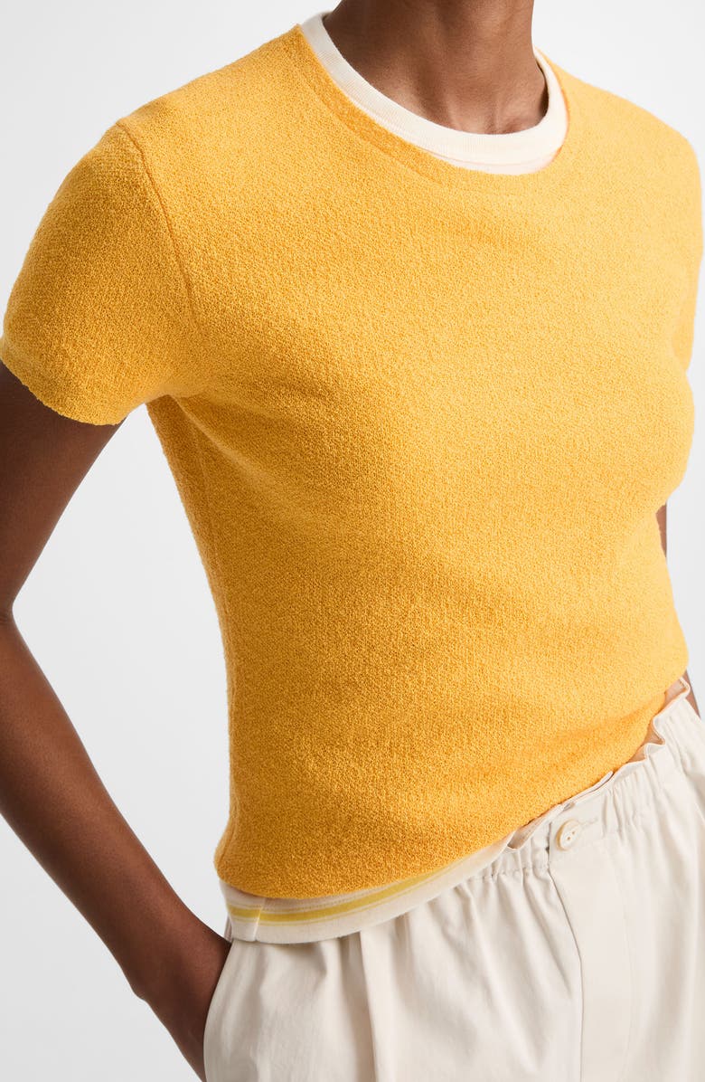 Vince Texture Crewneck Sweater, Alternate, color, Apricot