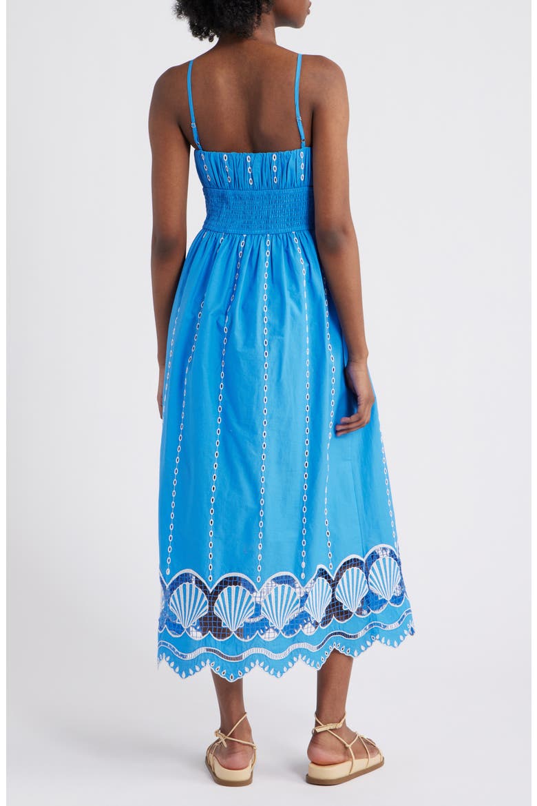 Murano Embroidered Eyelet Cotton Sundress, Alternate, color, FRENCH BLUE