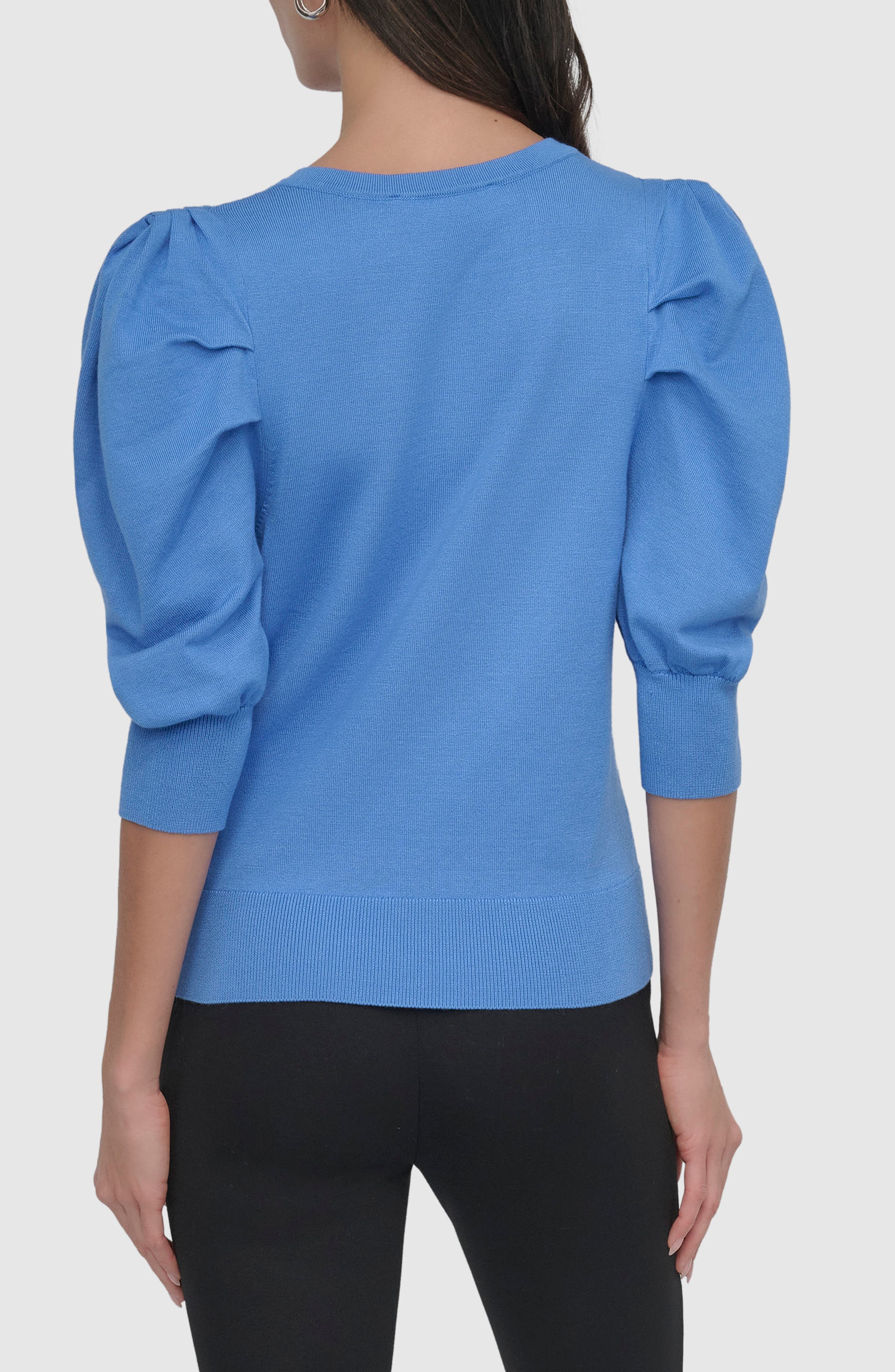 Puff Sleeve V-Neck Sweater - image 4