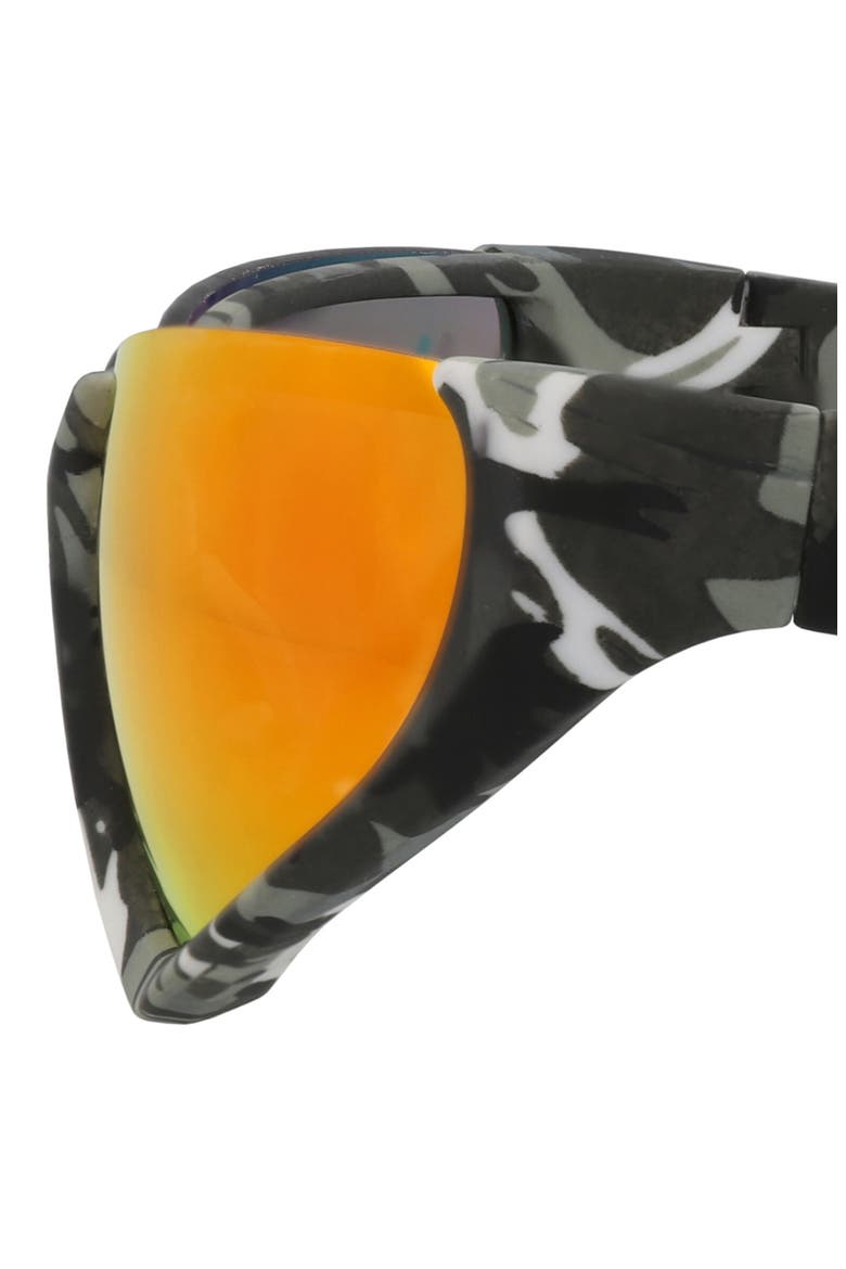 64mm Wrap Sunglasses, Alternate, color, GREY GREY RED