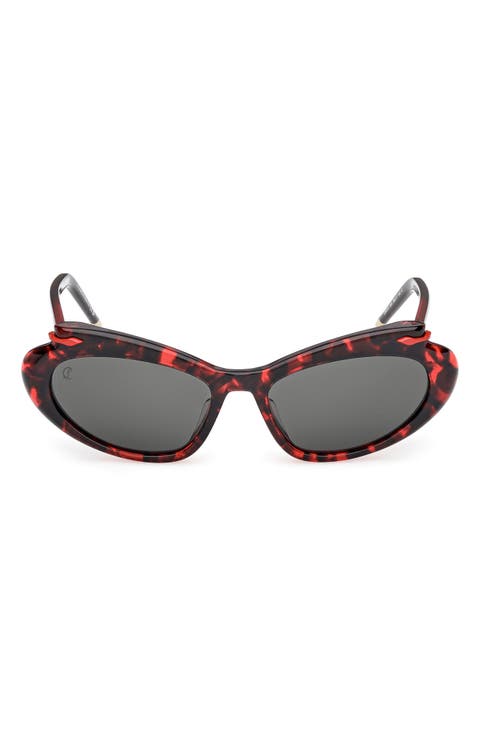 56mm Geometric Sunglasses