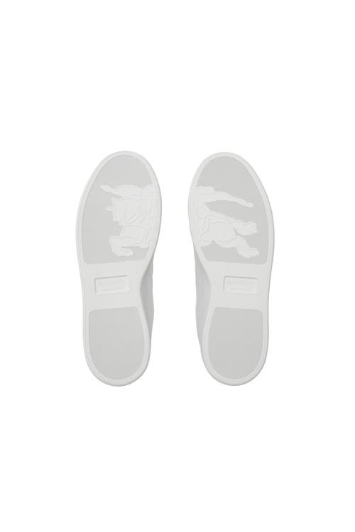 Burberry Embossed Check Leather Set Sneakers In White