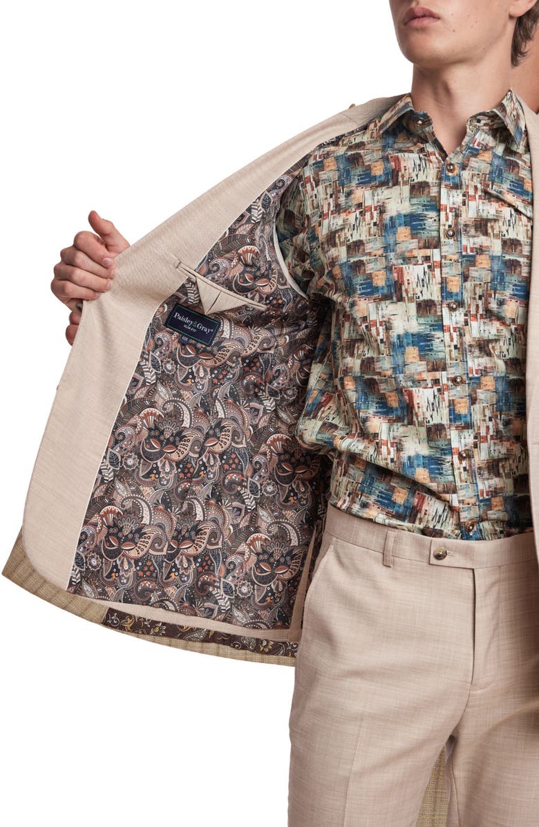 PAISLEY & GRAY Dover Slim Fit Sport Coat, Alternate, color, Cream Beige Shark