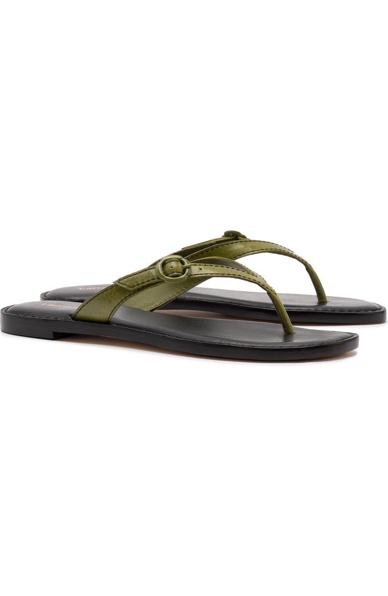 Larroudé Mary Kate Flat Sandal, Alternate, color, Seaweed