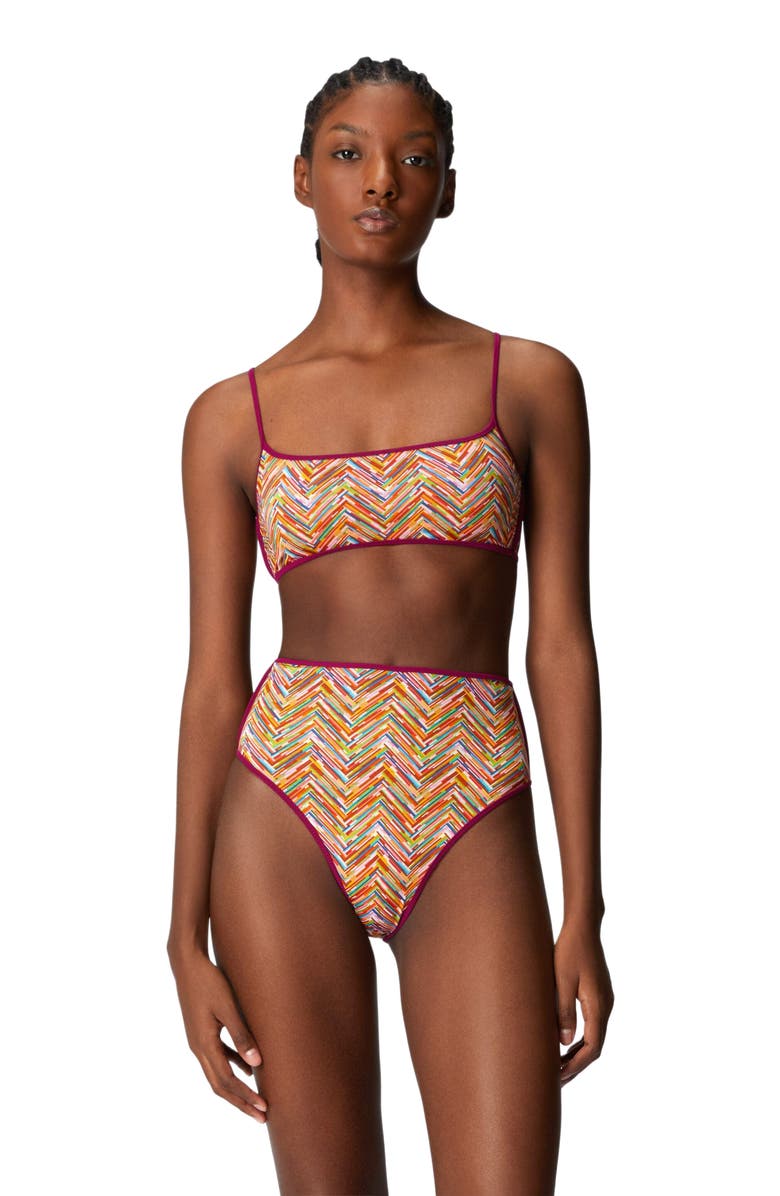 Missoni Reversible Bikini With Print And High Bottom, Main, color, 