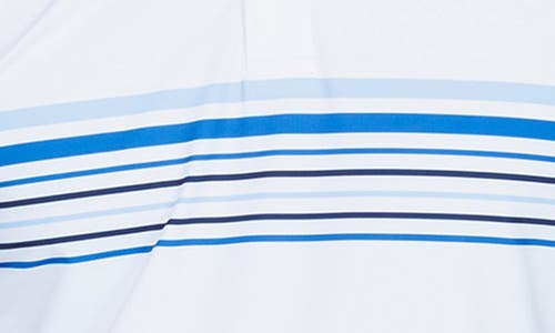 Tailorbyrd Engineered Stripe Performance Polo In White