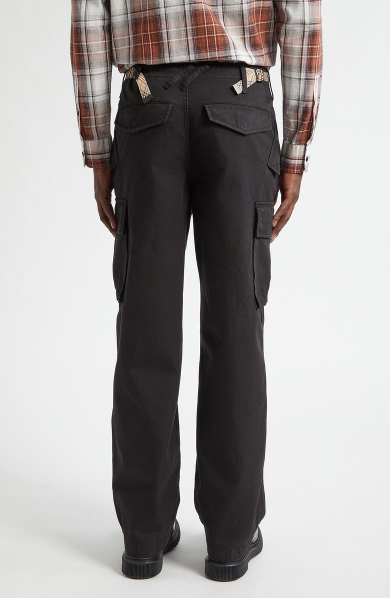 Burberry Cyrus Cotton Twill Straight Leg Cargo Pants, Alternate, color, Black