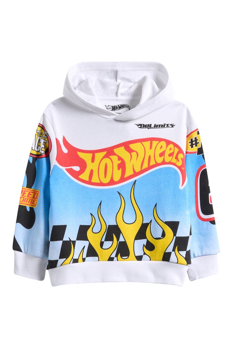 Kids' Hot Wheels® Fleece Graphic Hoodie, Main, color, WHITE
