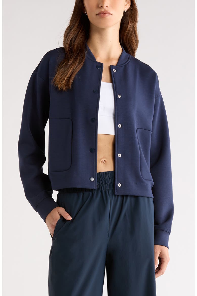 Ultra Luxe Snap Front Jacket, Main, color, NAVY SAPPHIRE
