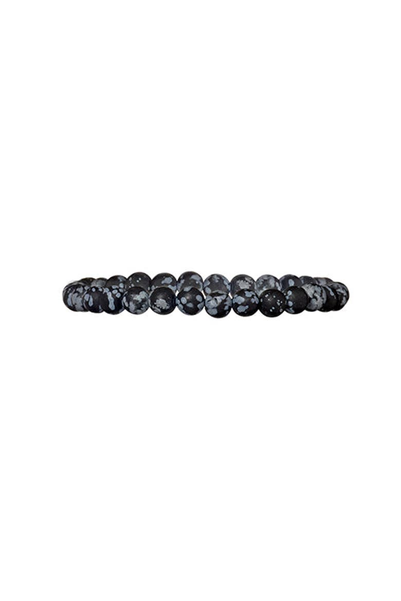 4mm Sterling Silver Lava Shape Bead Bracelet, Main, color, BLACK/GREY