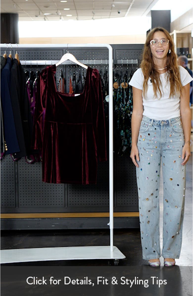 Skye Long Sleeve Velvet Cocktail Minidress, sales video thumbnail