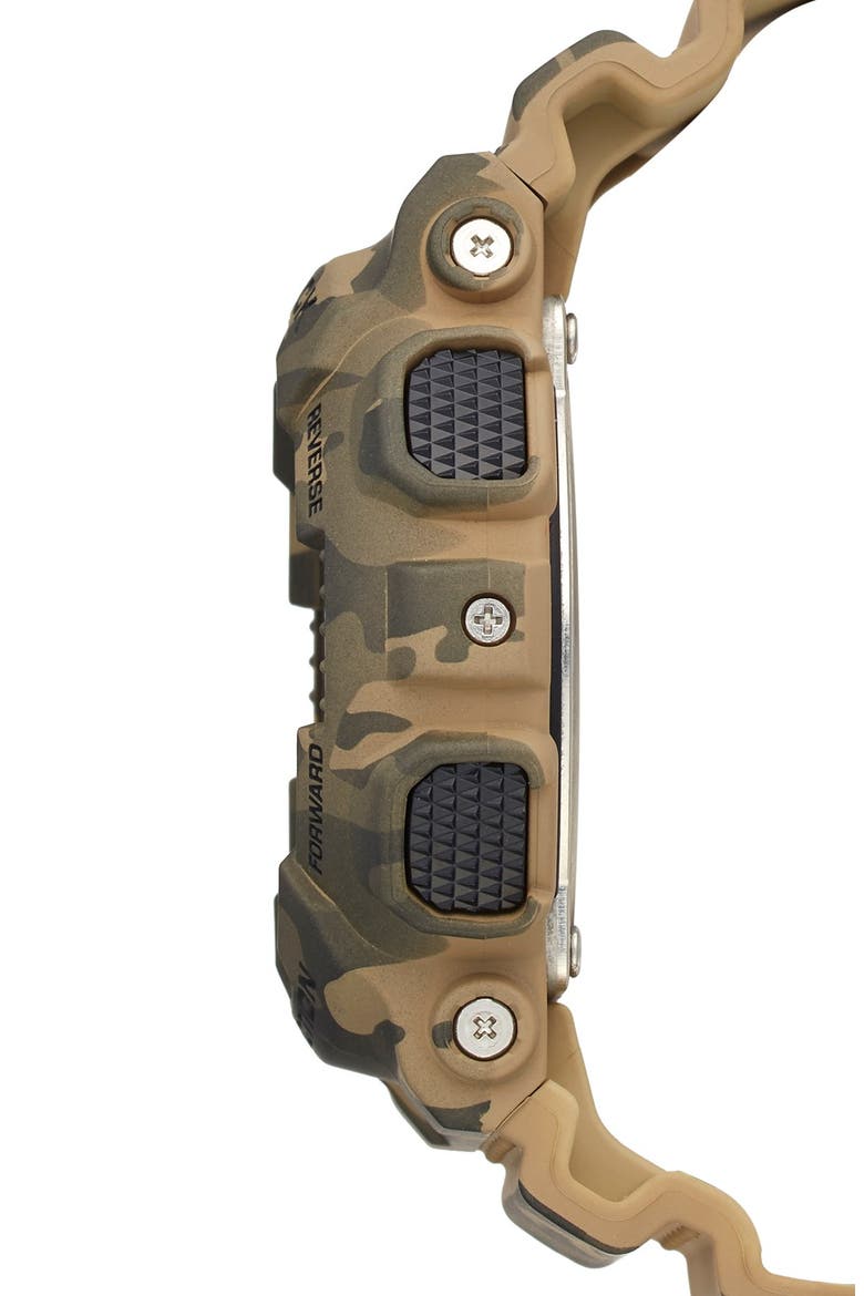 XL Camouflage Pattern Ana-Digi Watch, 55mm x 52mm, Alternate, color, BROWN CAMO