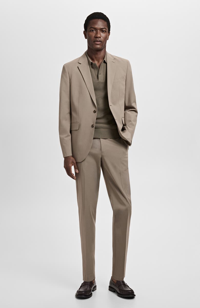 MANGO Slim Fit Suit Blazer, Alternate, color, Mink Grey