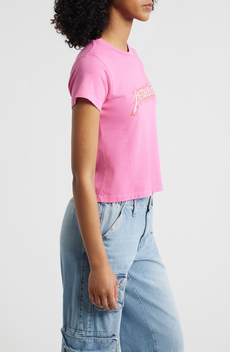 Daydreamer Metallica Flaming Sun Cotton Graphic T-Shirt ETALLICA FLAMING SUN VINTAGE, Alternate, color, Classic Pink