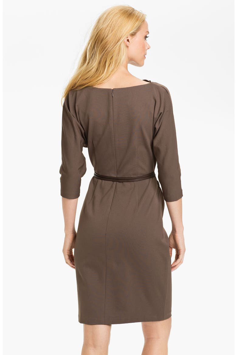 Belted Dolman Sleeve Sheath Dress, Alternate, color, ELEPHANT