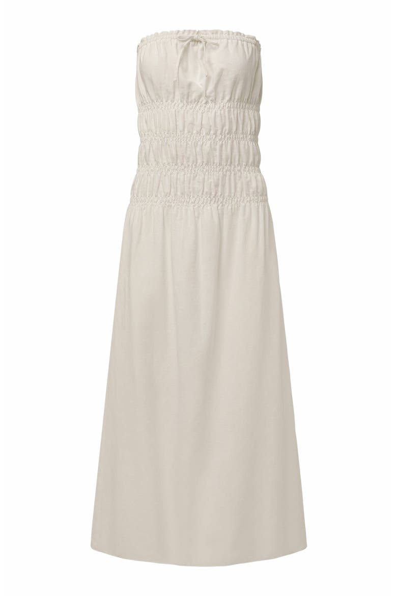 Air Linen Smocked Maxi Dress, Alternate, color, WHITE