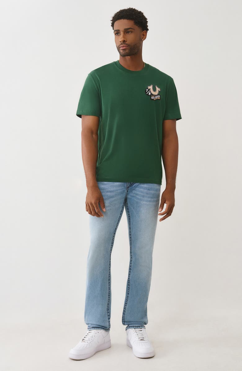 True Religion Embroidered Patch Graphic T-Shirt, Alternate, color, Dark Green