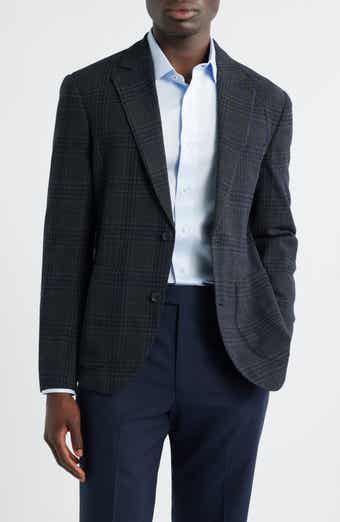 Nordstrom Villa Plaid Knit Wool Blend Sport Coat