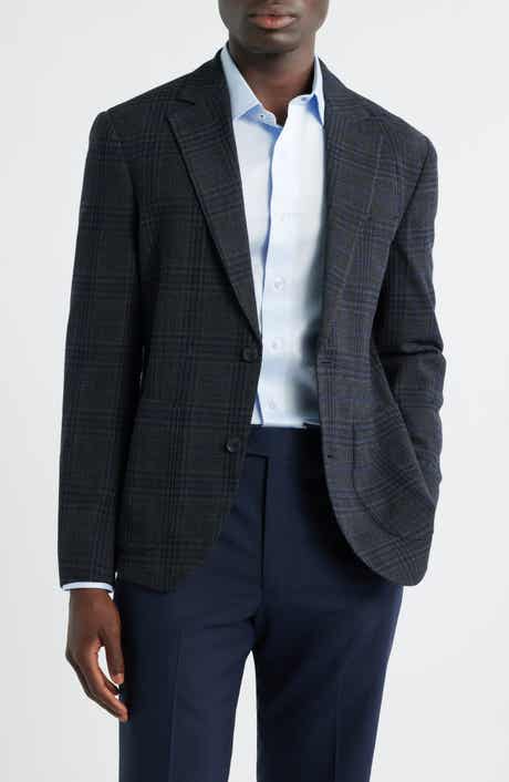 Nordstrom Villa Plaid Knit Wool Blend Sport Coat