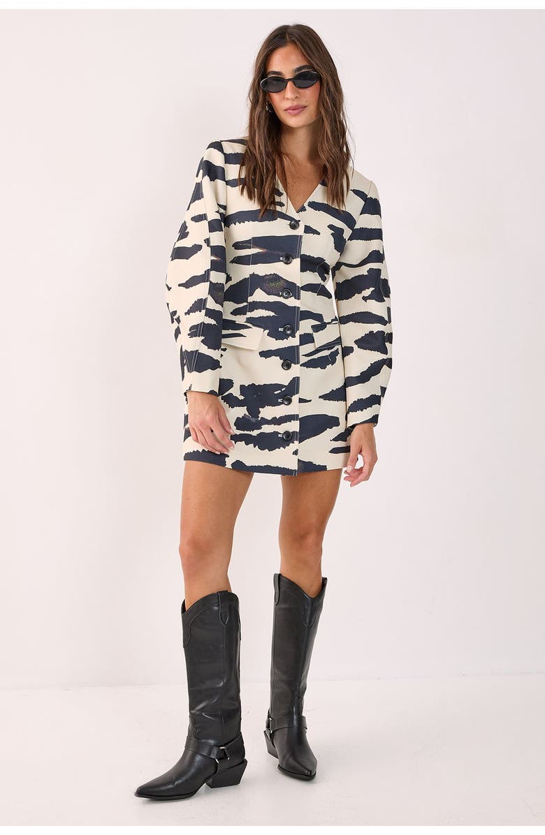 NASTY GAL Cocoon Sleeve Tailored Mini Dress, Alternate, color, Butter