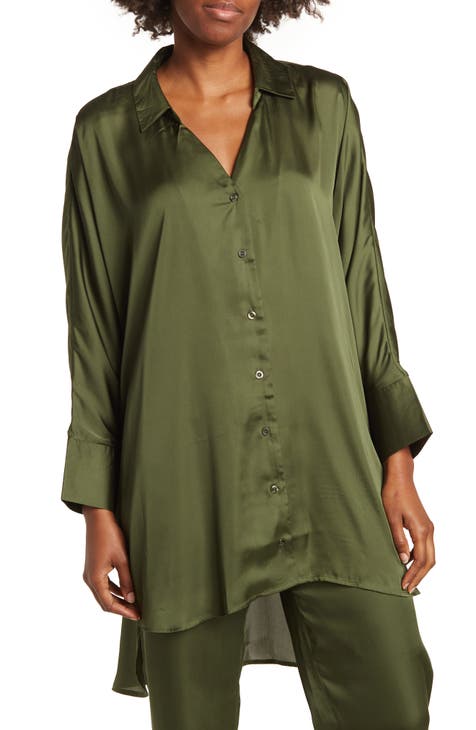 Marissa Collared Poly Silk Tunic