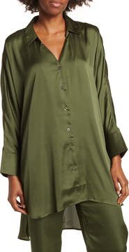 BY DESIGN Marissa Collared Poly Silk Tunic