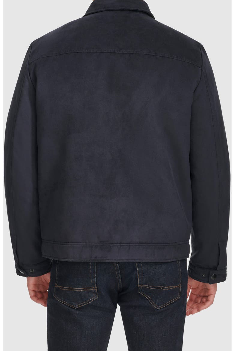 Faux Suede Trucker Jacket, Alternate, color, NAVY